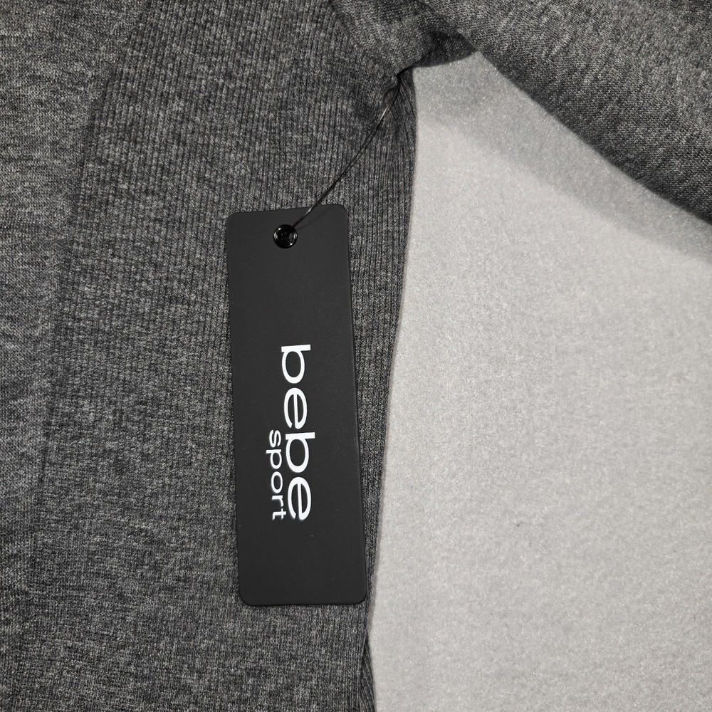 Bebe Sport Womens 1X Charcoal Hoodie‎ Printed Big B Camo Logo Pullover - Picture 8 of 12